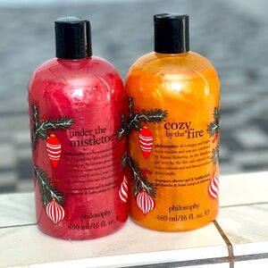 Philosophy Limited Edition Christmas shampoo/shower gel/bubble bath TWO PACK NEW